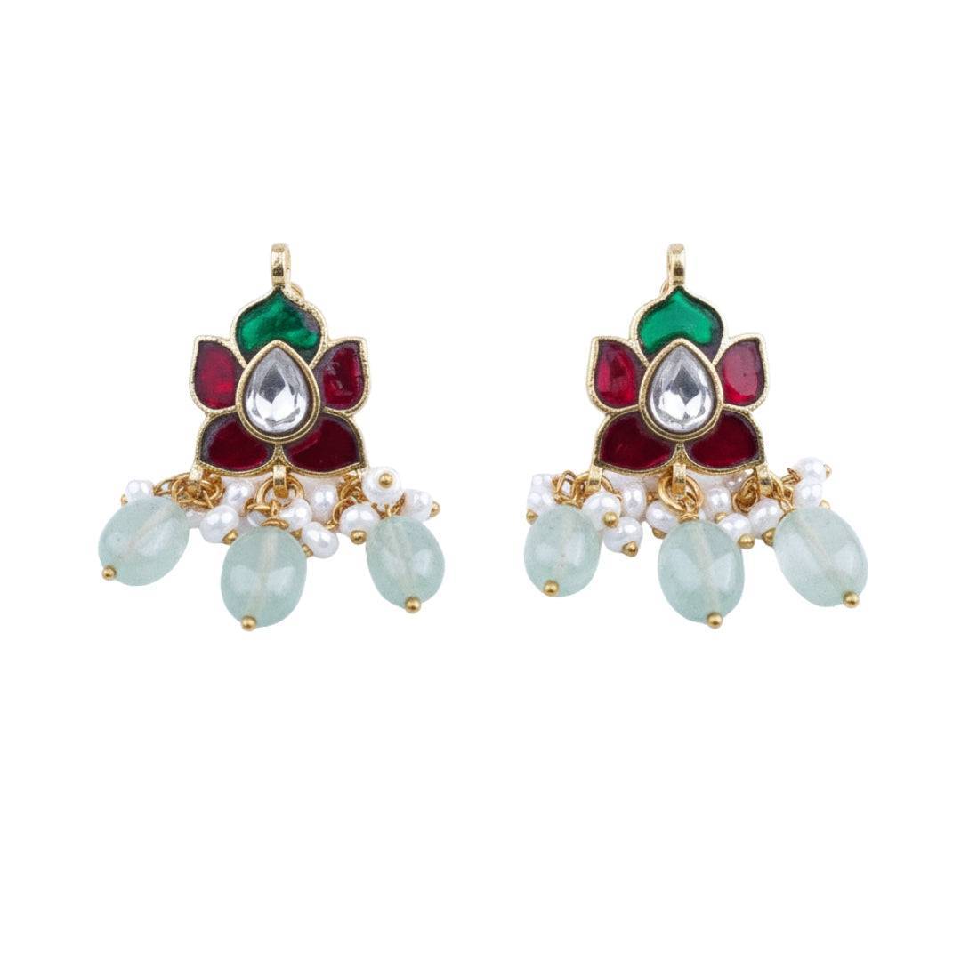 22K gold-plated fashion earring front view featuring an elegant design and premium 22K gold-plated finish