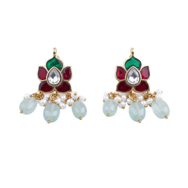 22K gold-plated fashion earring front view featuring an elegant design and premium 22K gold-plated finish