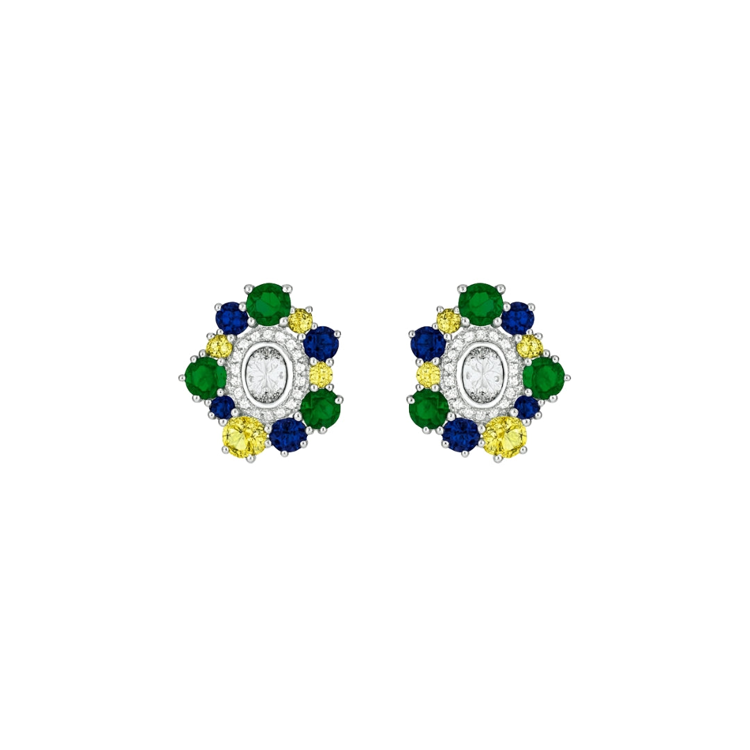 Silver Midnight Bloom Earrings