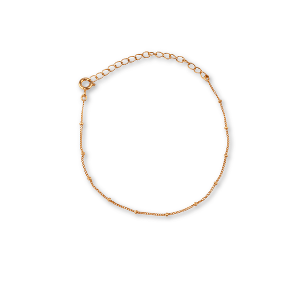 Gold chain bracelet with small beads