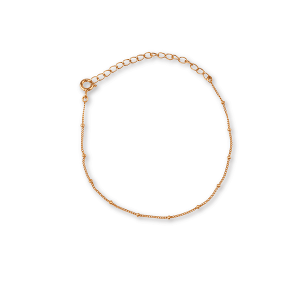 Gold chain bracelet with small beads