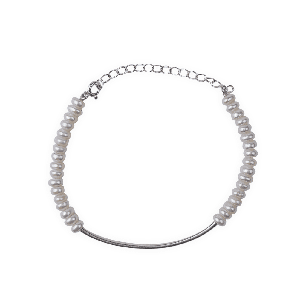 Pearl Pipe Silver Bracelet