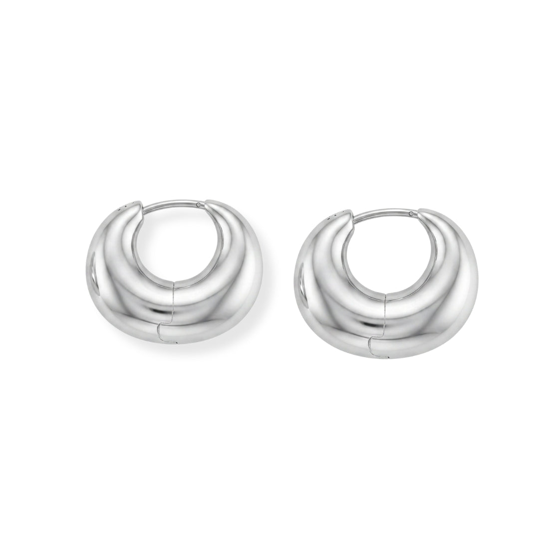 Silver Round Hoops – Medium