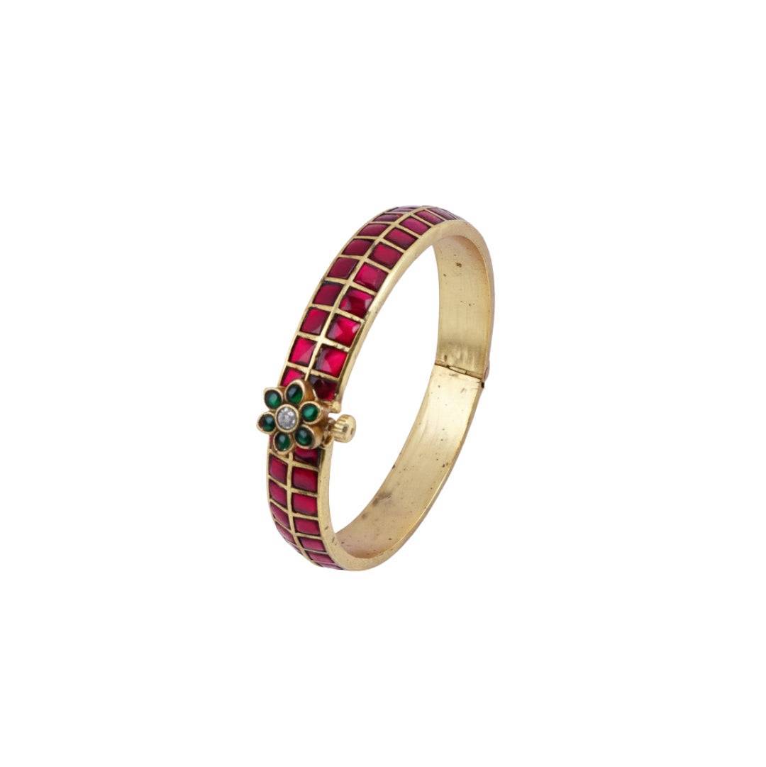 22K Gold-Plated Fashion Bangle (Single) front view featuring an elegant design and premium gold-plated finish