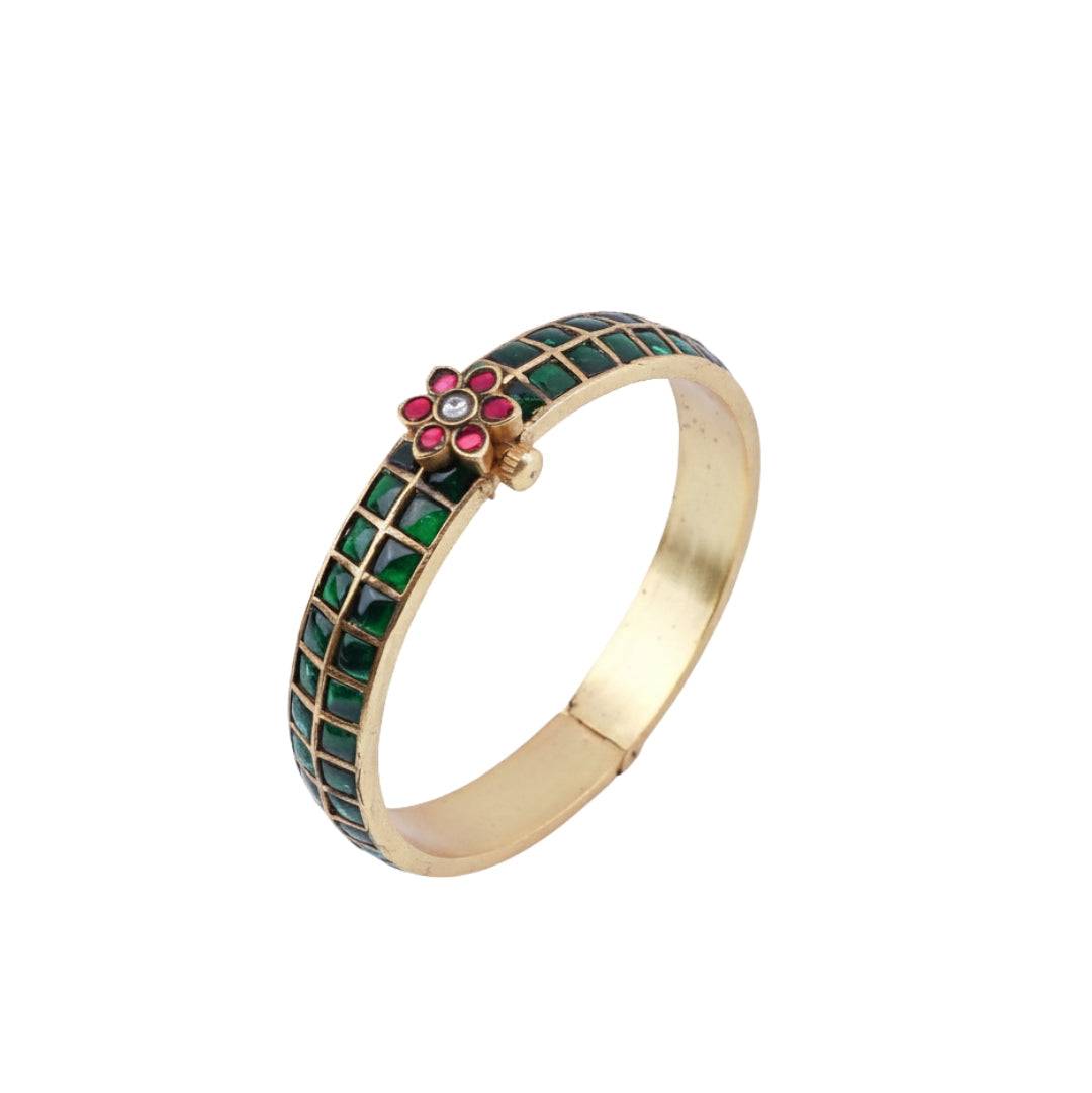 22K Gold-Plated Fashion Bangle (Single) front view featuring an elegant design and premium gold-plated finish