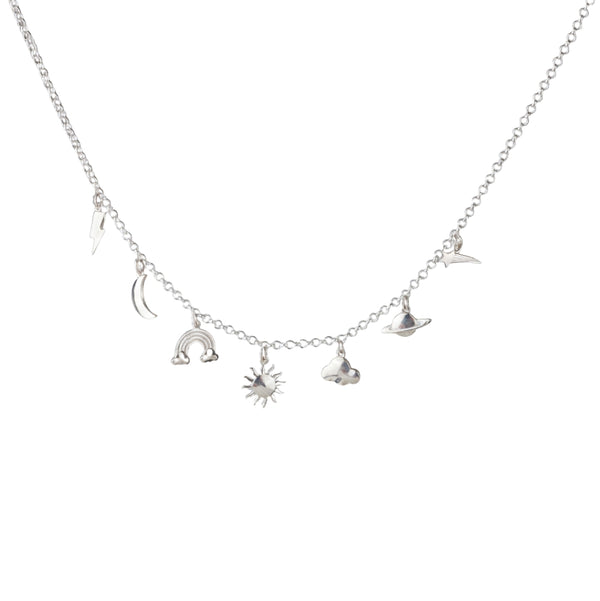 Silver Sky Charm Necklace