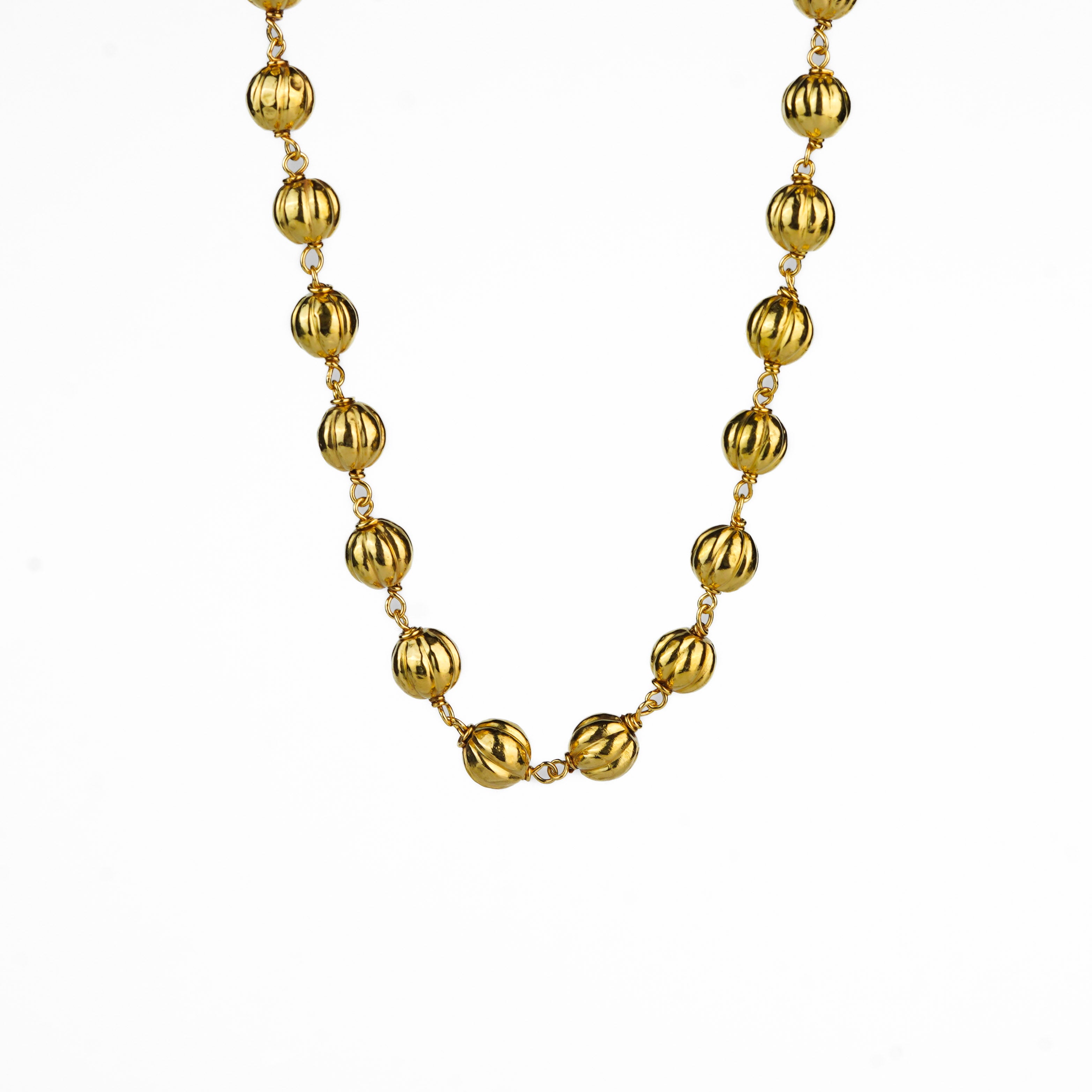 Silver Bead Ganthan Necklace | 92.5 Silver | 22K Gold Plated