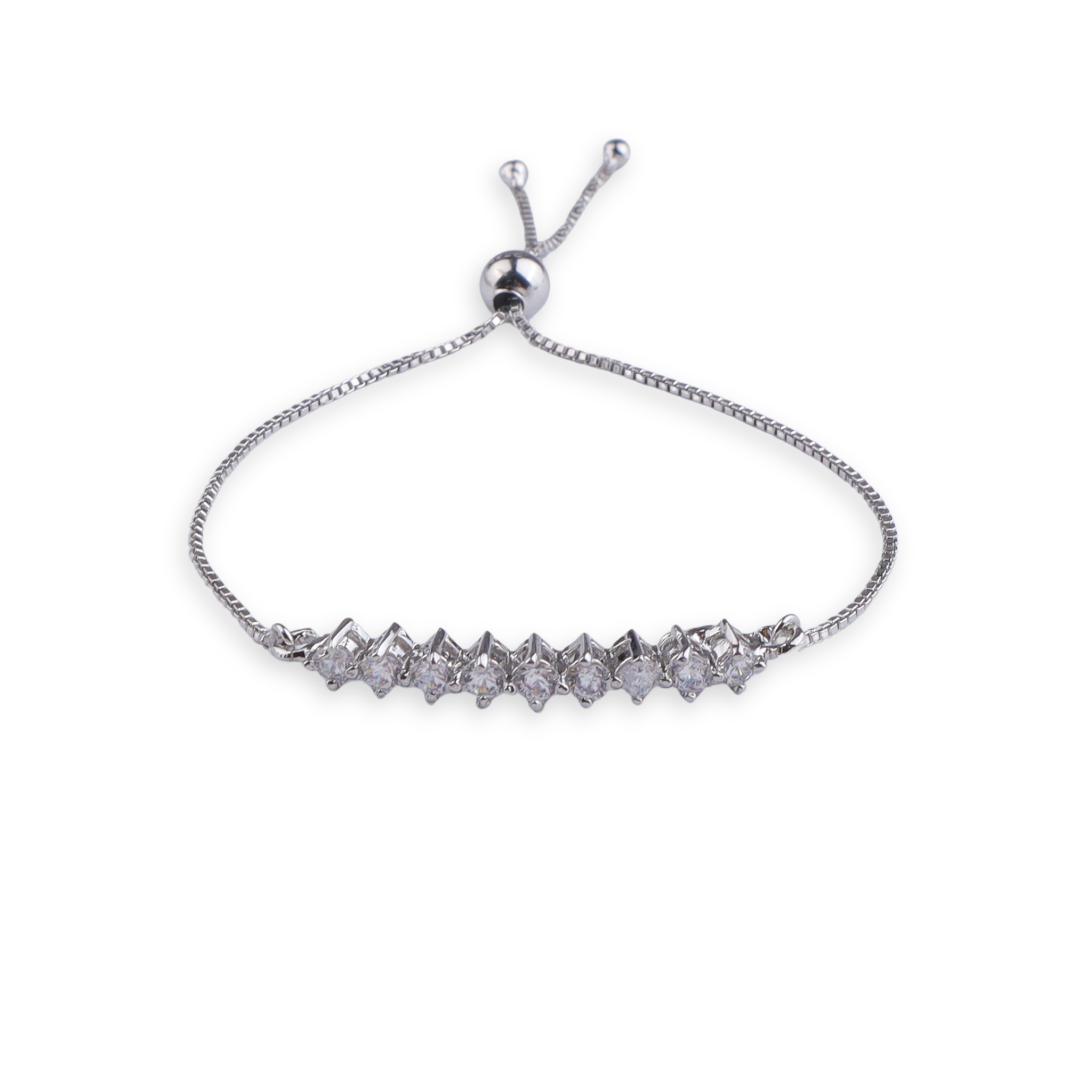 Silver CZ Slider Bracelet