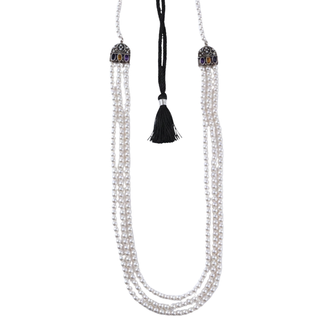 Luxe Necklace - Carved Findings and Pearls