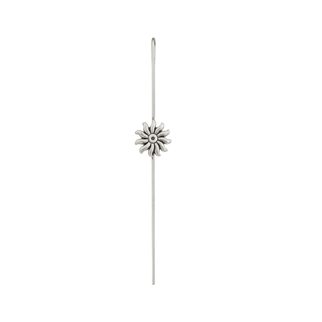 Silver Sun Motif Single Earcuff