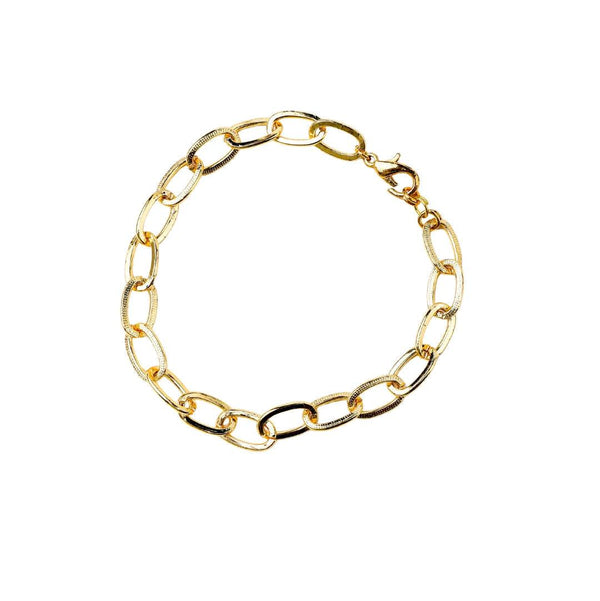 22K gold-plated fashion bracelet front view featuring an elegant design and premium 22K gold-plated finish