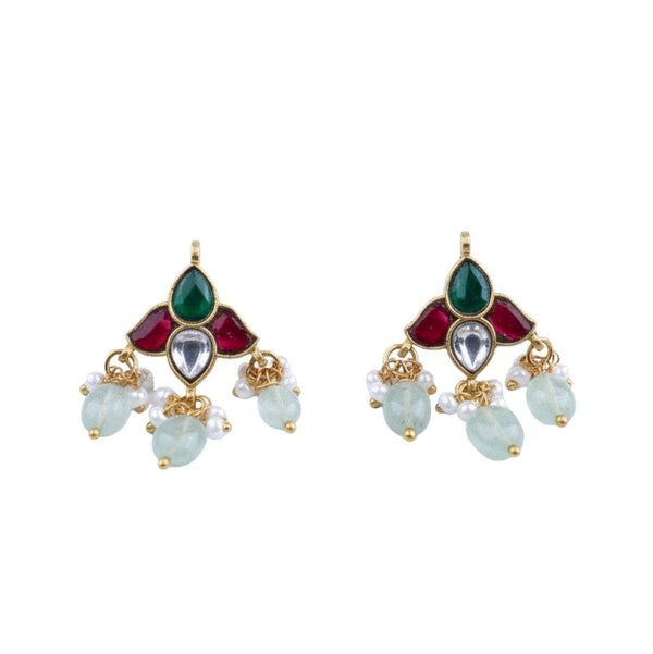 22K gold-plated fashion earring front view featuring an elegant design and premium 22K gold-plated finish