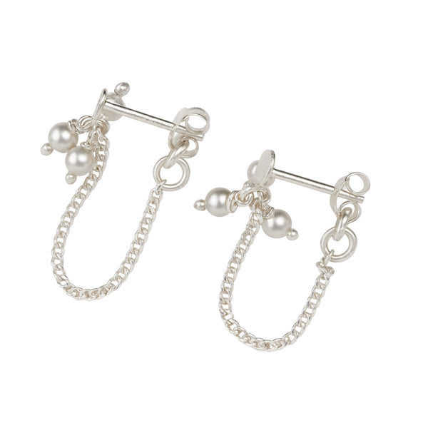 Pearl Bunch Trinket Earrings Silver Jewelry