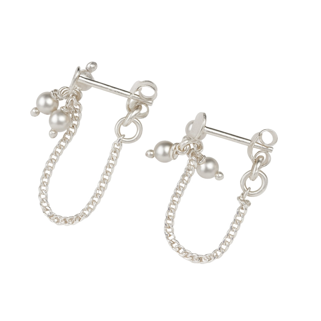 Pearl Bunch Trinket Earrings Silver Jewelry
