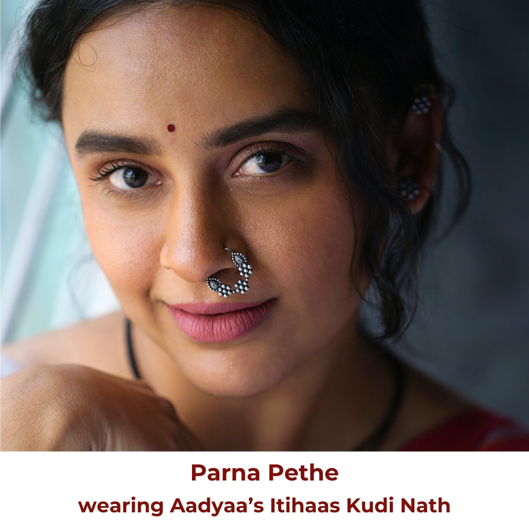 Traditional Maharashtrian silver nose ring