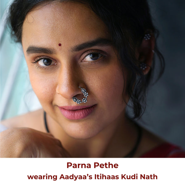 Traditional Maharashtrian silver nose ring