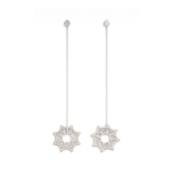 Silver Snowflake Filigree Dangler Earring