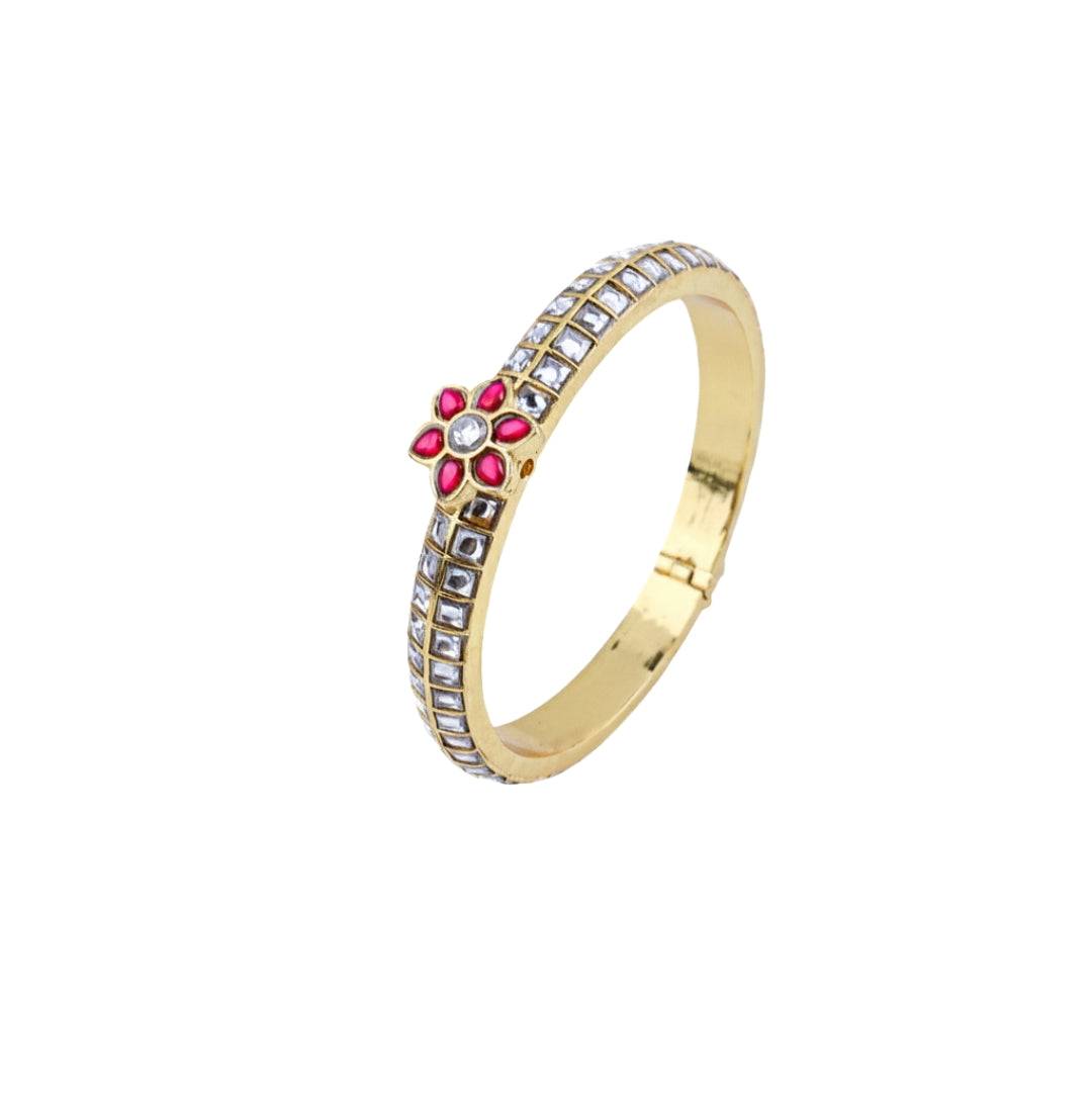 22K Gold-Plated Fashion Bangle (Single) front view featuring an elegant design and premium 22K gold-plated finish