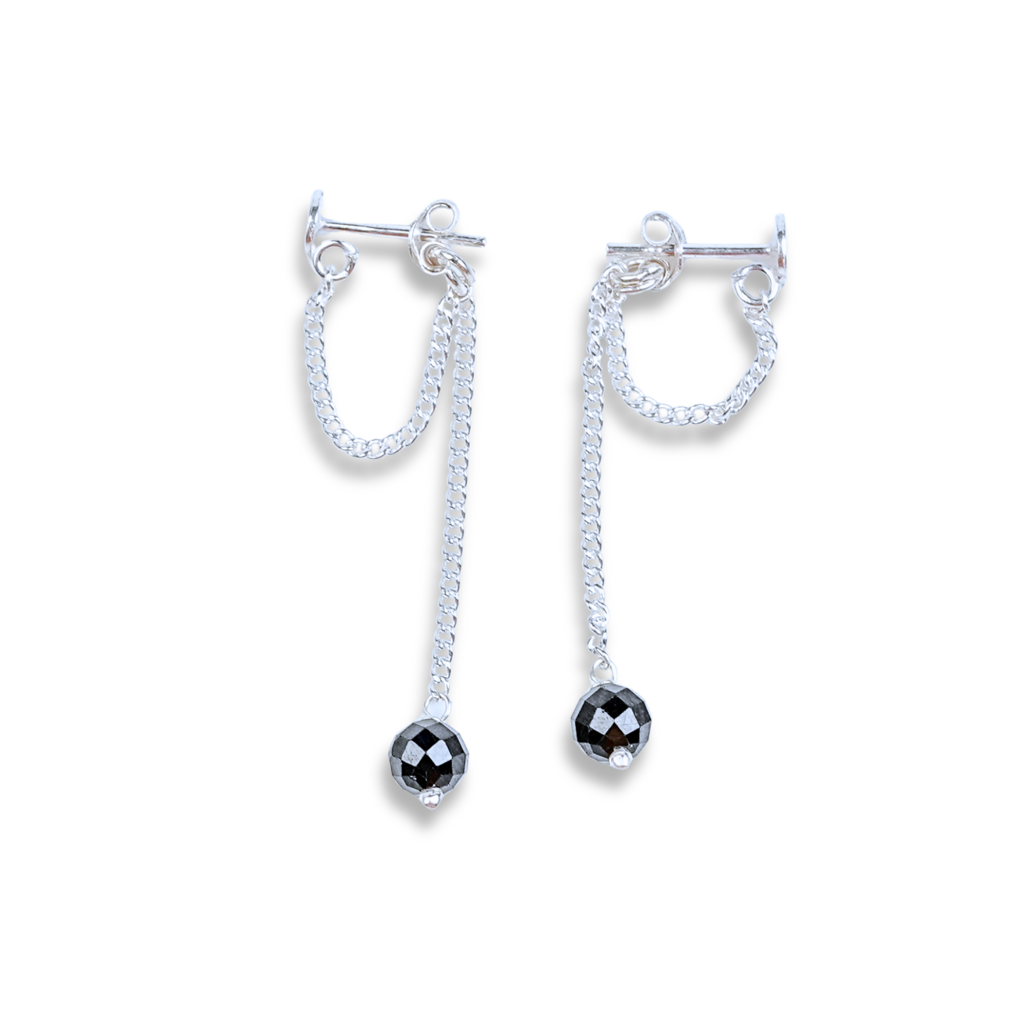 Black Spinel Dangler Earrings | 92.5 Sterling Silver