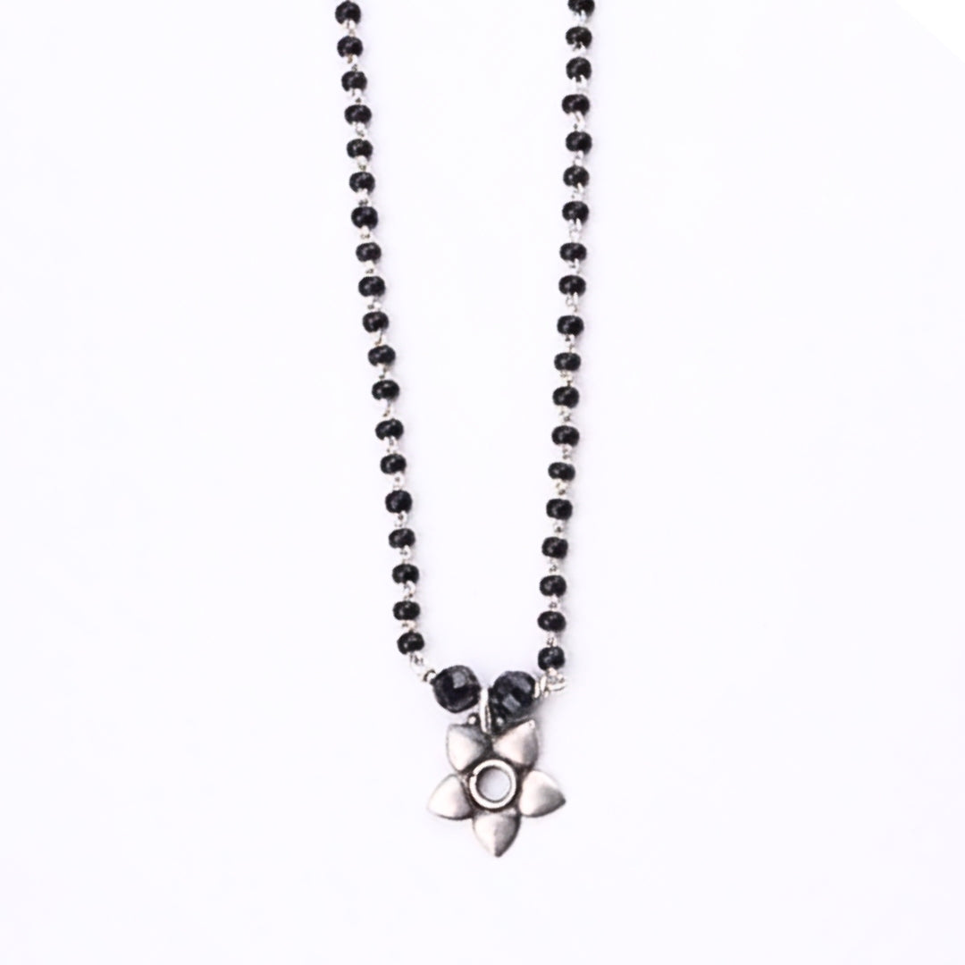 Silver Mangalsutra Flower Pendant