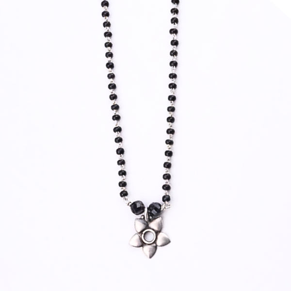 Silver Mangalsutra Flower Pendant