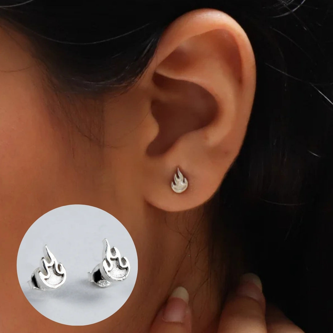 Silver Flame Stud