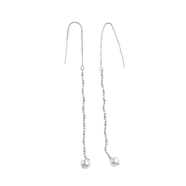 Silver Pipe & Sarmanee Ganthan Sui Dhaga Earrings (Project Handmade)