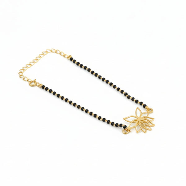 Lotus Mangalsutra Bracelet | 92.5 Silver | 22K Gold Plated