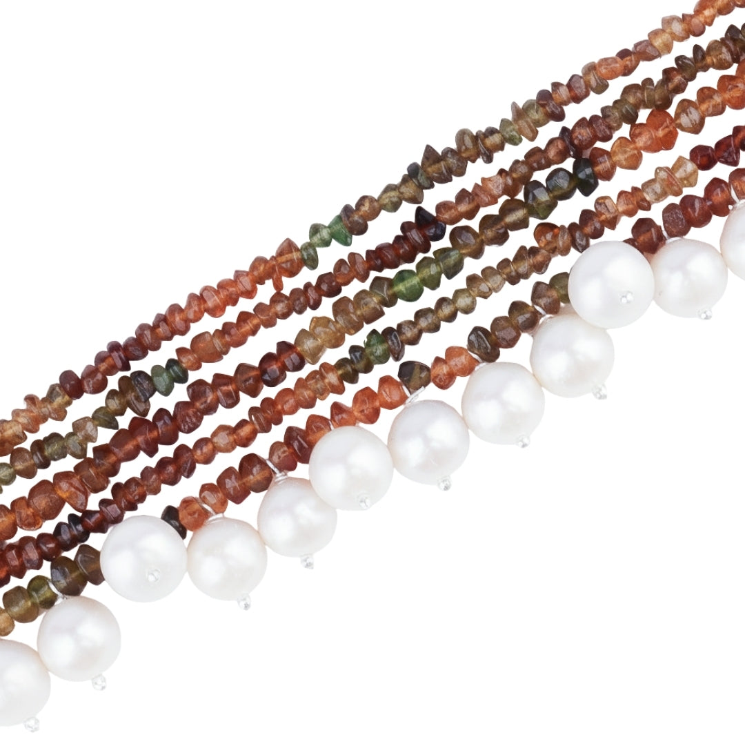 Luxe Choker - Tourmaline and Fresh Water Pearls