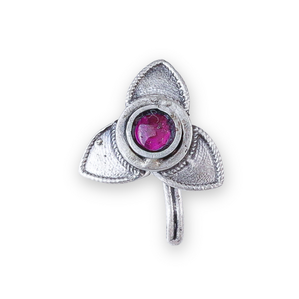 Petal Oxidized Silver Earcuff (Single)