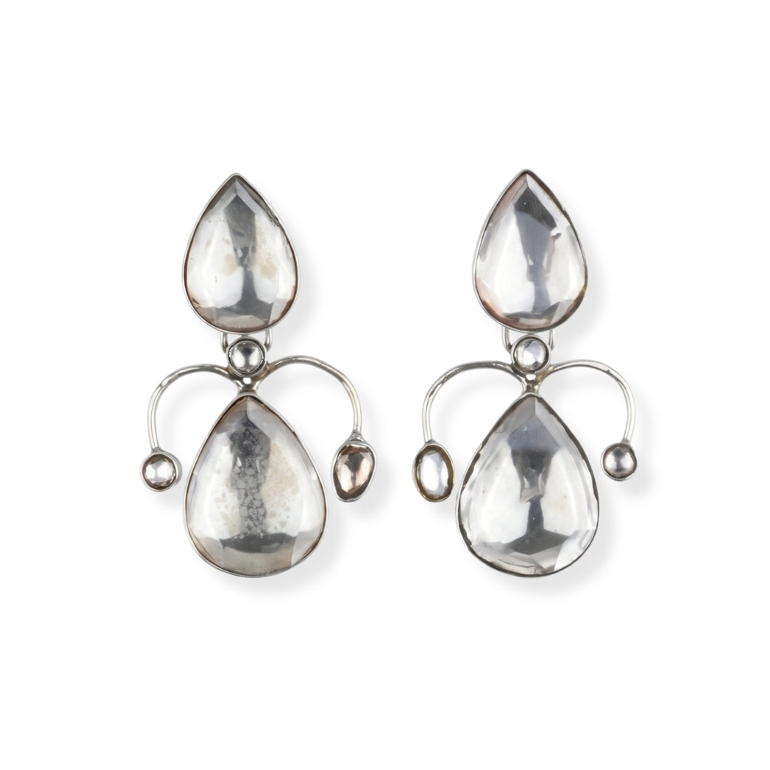 Silver Moissanite Statement Earrings
