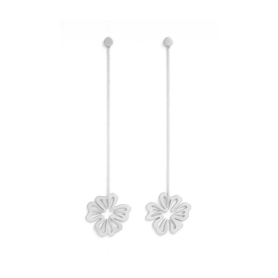 Silver Gulmohar Filigree Laser Cut Dangler Earring