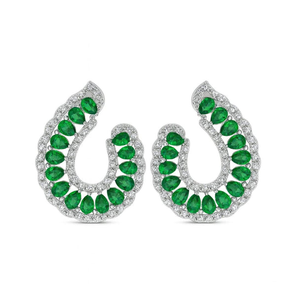 Fashion earrings in front view featuring a stylish design and elegant jewelry finish