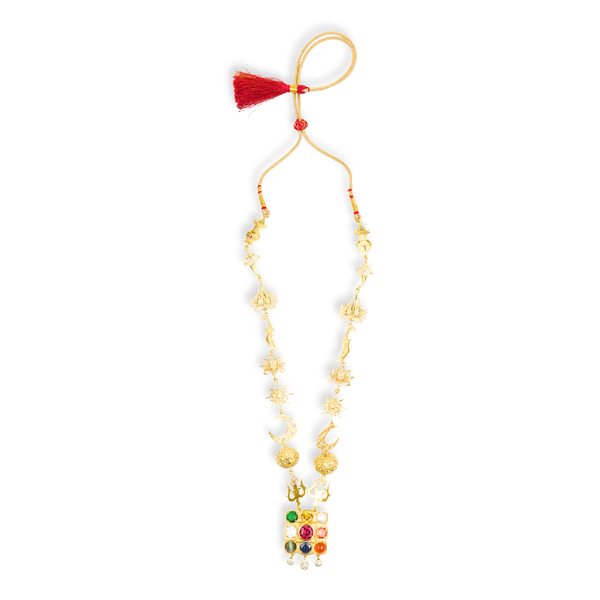 22k Gold plated Silver Durga Necklace (Made to Order)