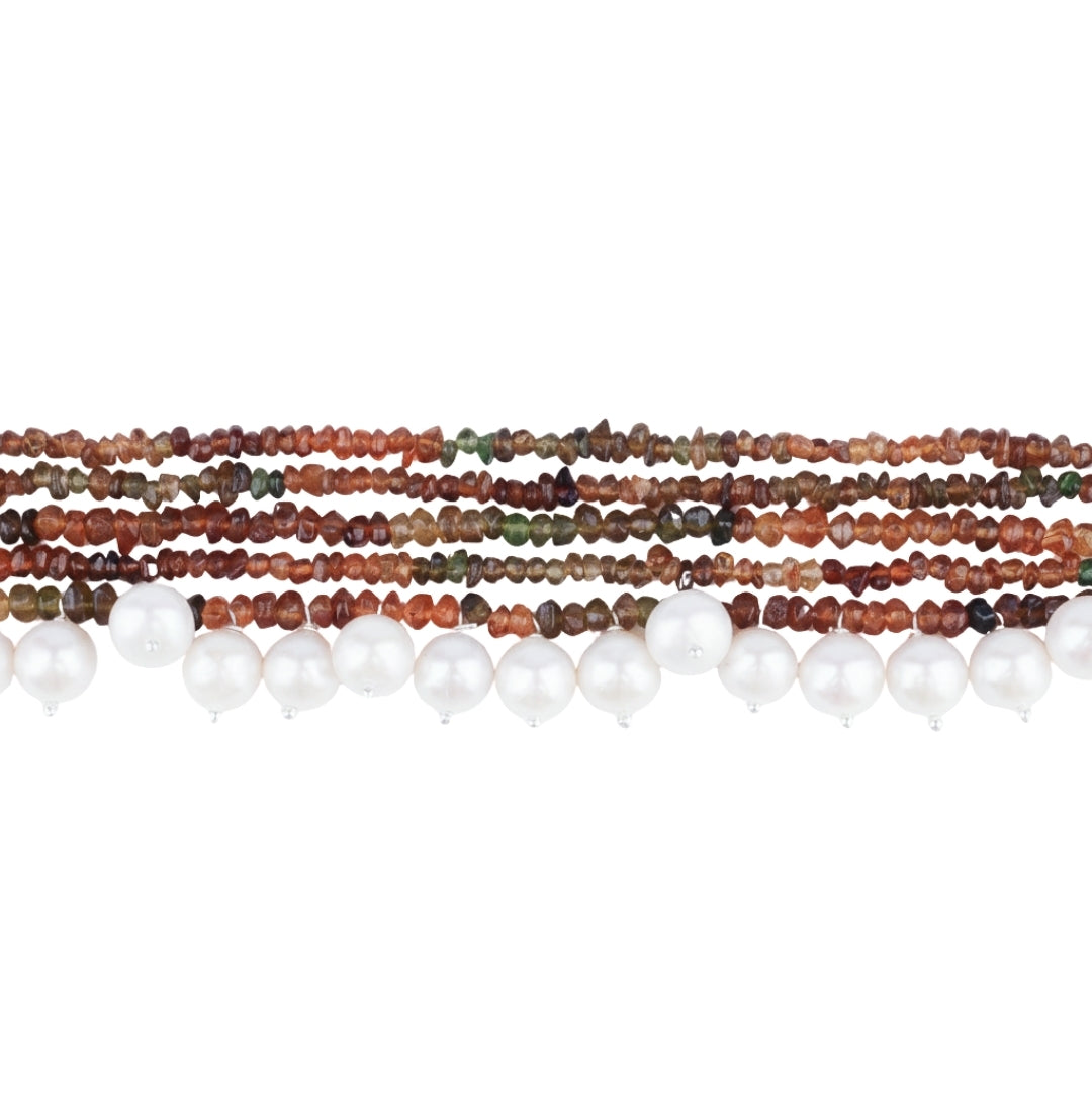 Luxe Choker - Tourmaline and Fresh Water Pearls