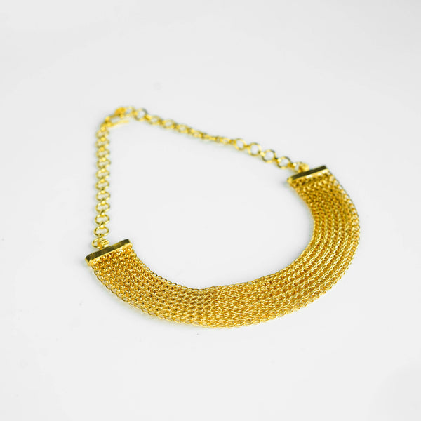 Gold plated silver choker necklace for jewelry and accessories