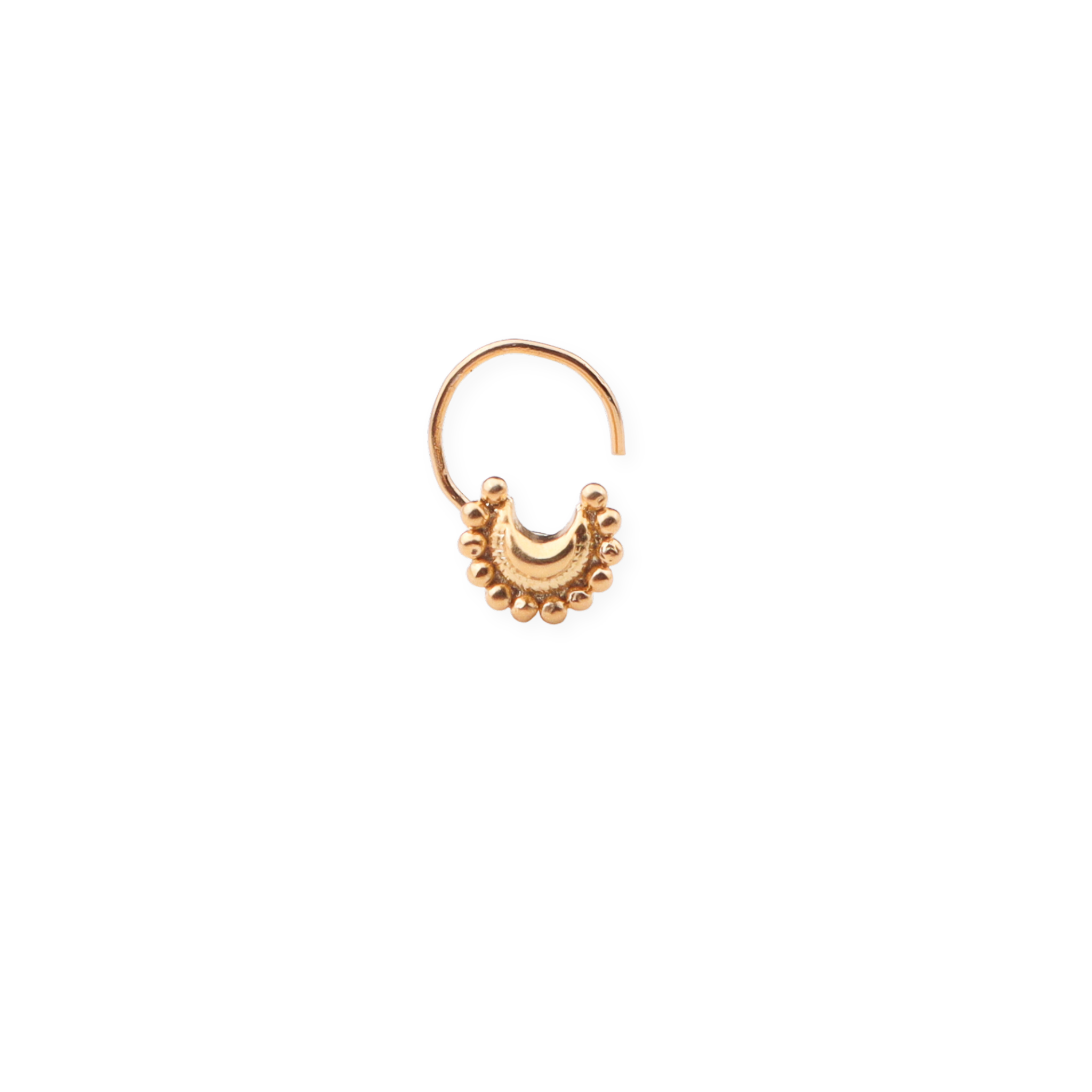 Chandrakor Nose pin: Small (Pierced) | 22K Gold Plated