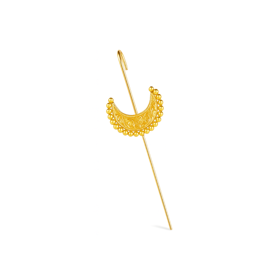 Silver Chandrakor Single Earcuff | 92.5 Silver | 22K Gold Plated