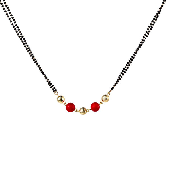 22K gold-plated fashion mangalsutra front view featuring an elegant traditional design and premium 22K gold-plated finish