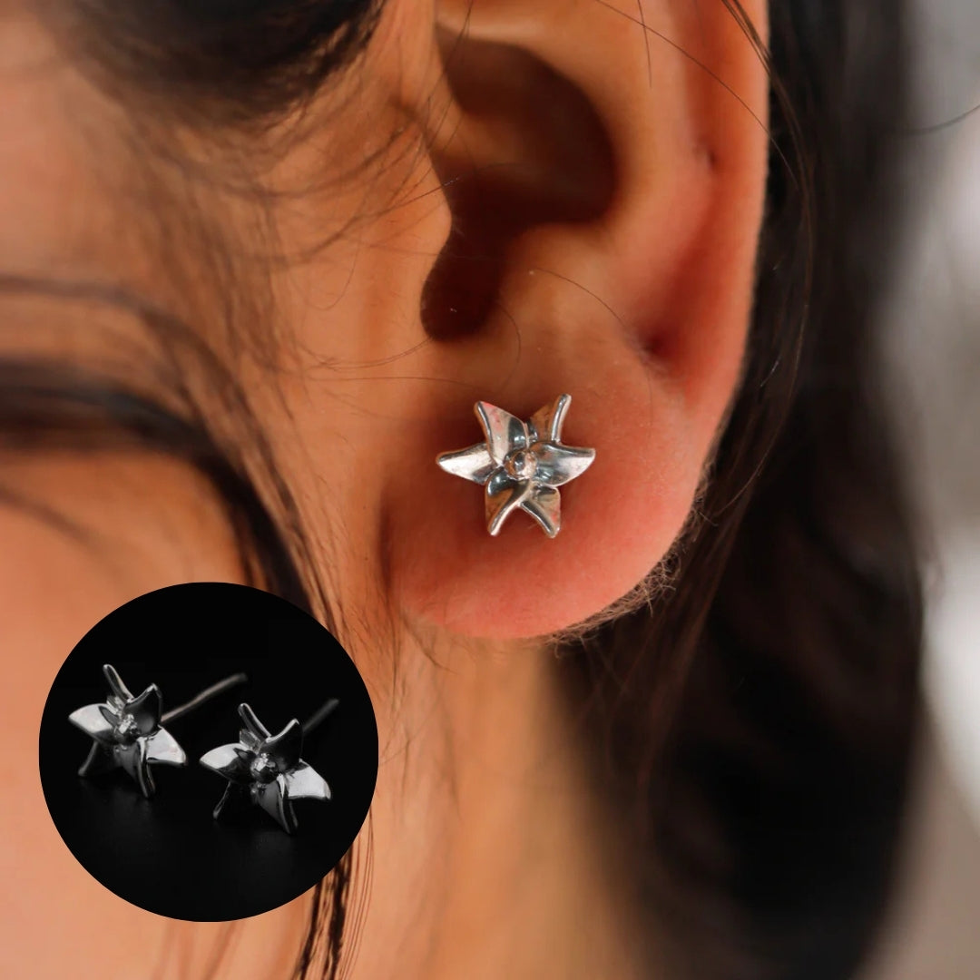Silver Arabian Jasmine Flower Studs Earring | 92.5 Silver