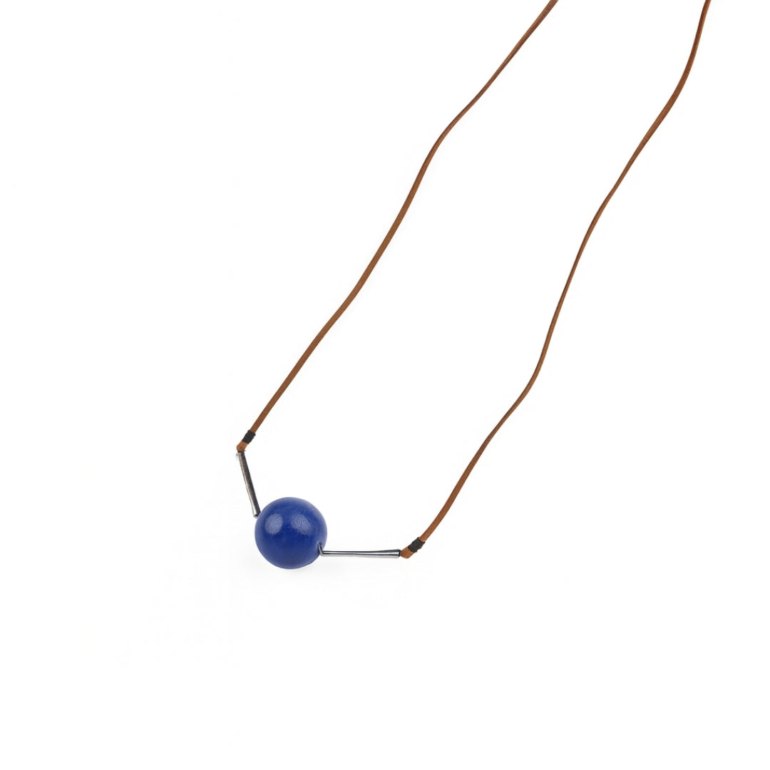 Silver Lapis Lazuli Pipe Necklace