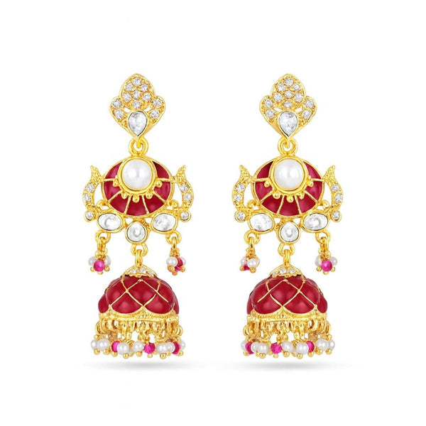 22K gold-plated fashion earring front view featuring an elegant design and premium 22K gold-plated finish