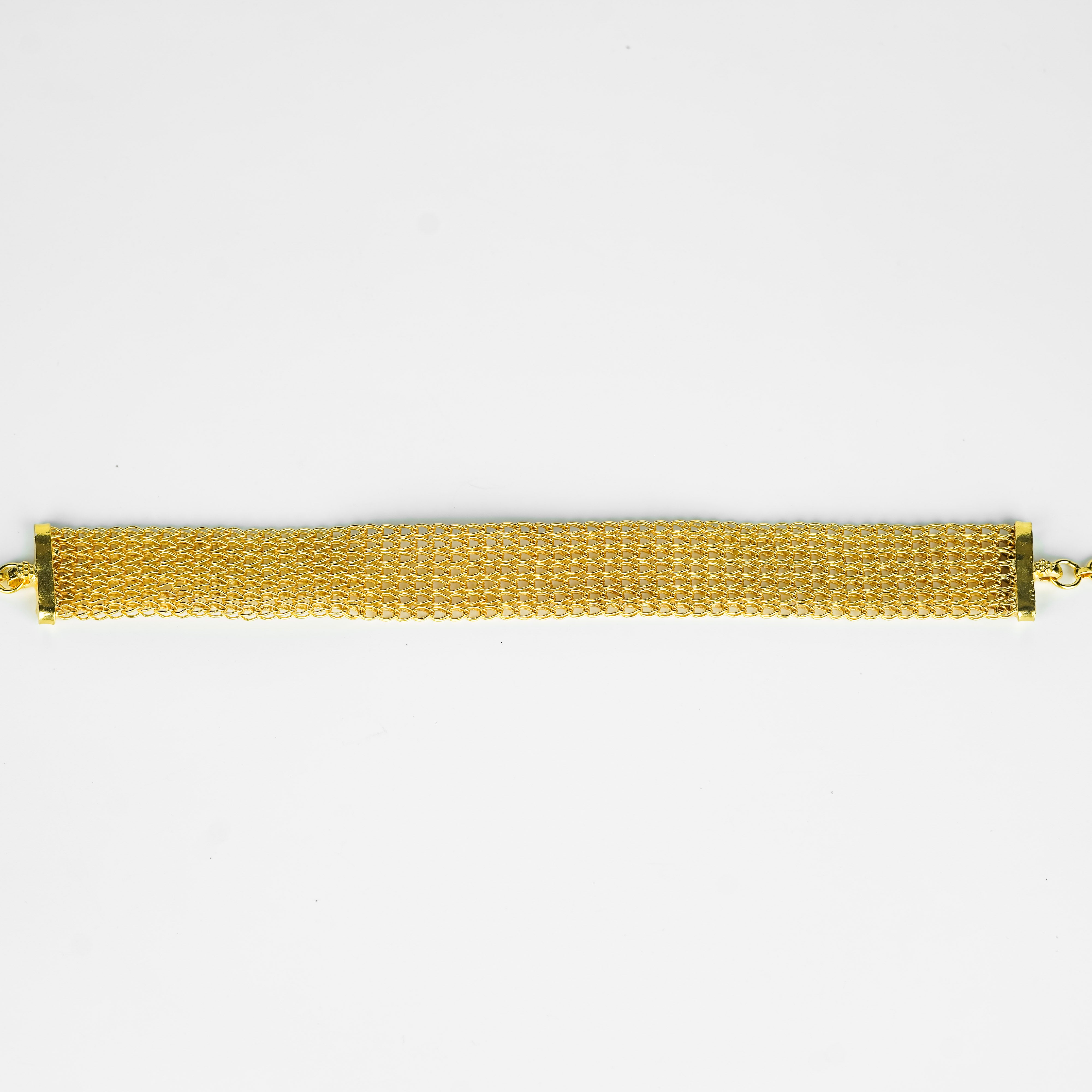 Close-up of gold plated silver choker necklace for jewelry and accessories
