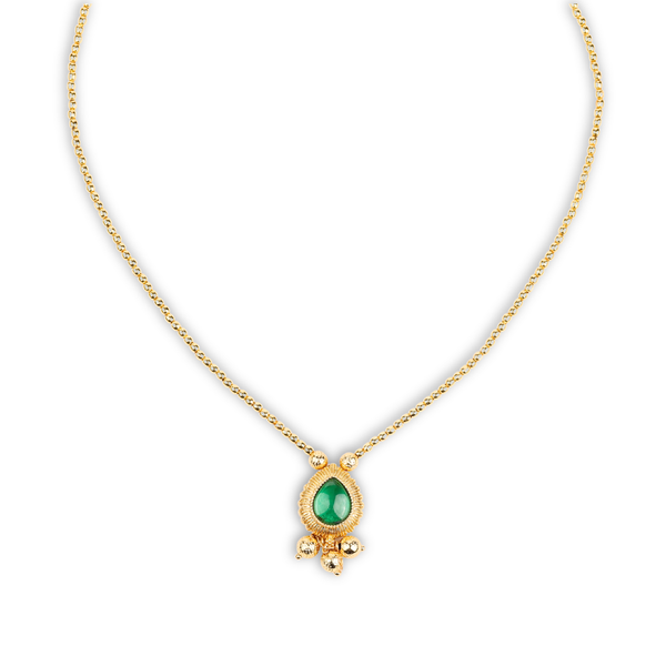 22K Gold Plated Fashion Green Drop Necklace