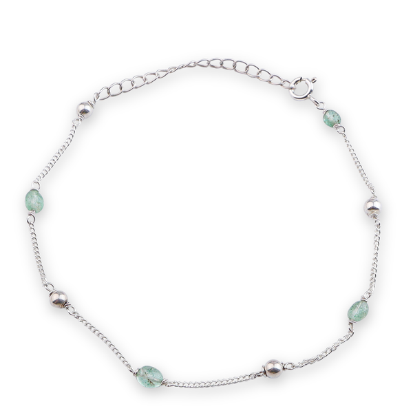 Russian Quartz & Silver Bead Anklet (Project Handmade)