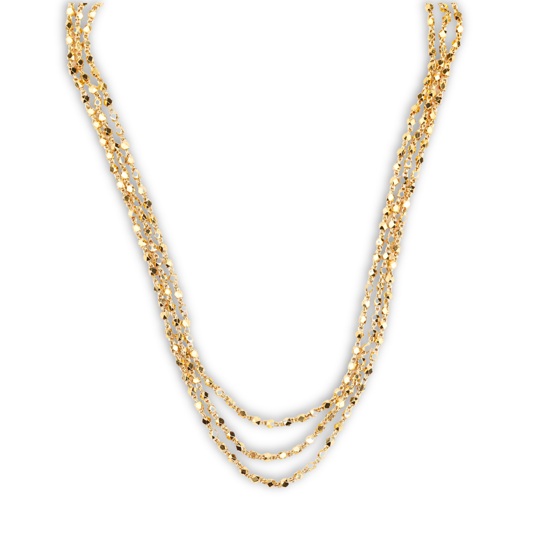 22K Gold Plated Fashion Ashtapailu Maal – 3 Layer Small