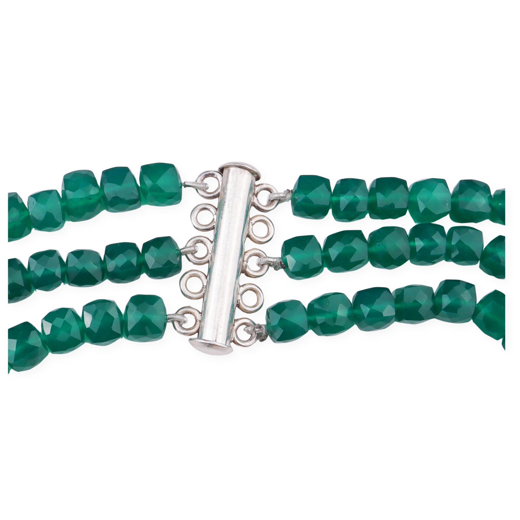 Luxe Necklace - Green Onyx & Fresh Water Pearls