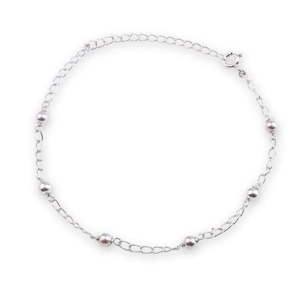 Silver Bead Chain Anklet (Project Handmade)