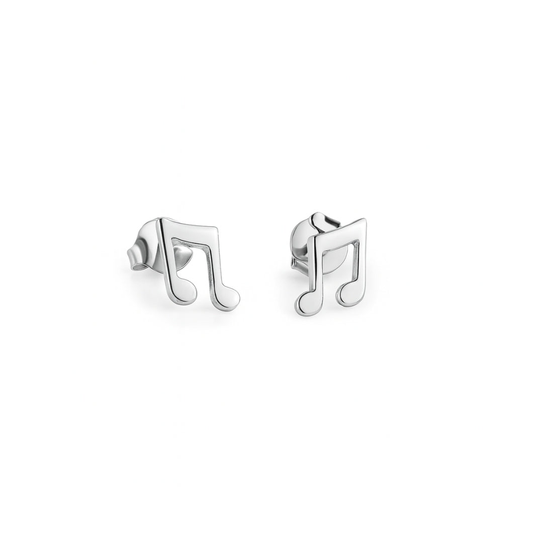 Musical note silver earrings for women