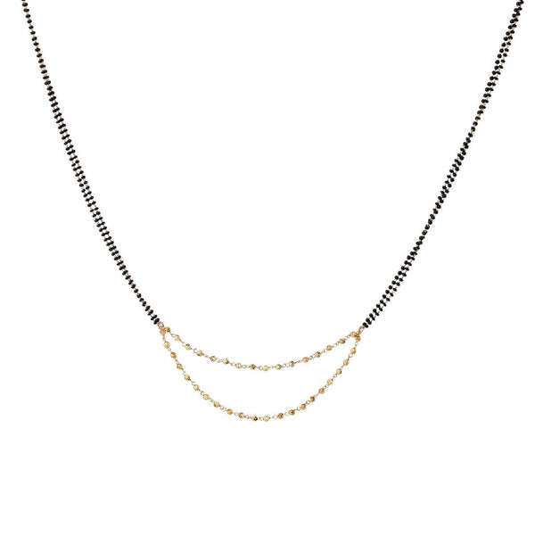 22K gold-plated fashion mangalsutra front view featuring an elegant traditional design and premium 22K gold-plated finish